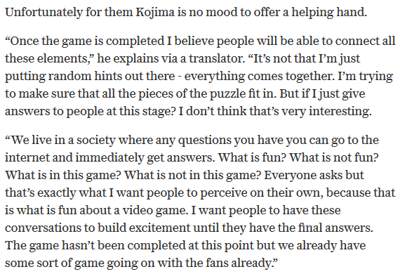 Kojima's Death Stranding Interview with The Telegraph